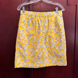 Lands' End Women's Mid Rise Elastic Waist Pull On Chino Skort lemon print 6 Tall